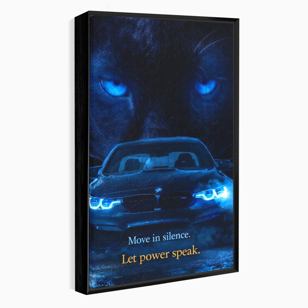 Leinwandbilder Premium, LuxCanva® Q1044, Meister auf der Straße des Lebens, Auto, Panther, Nacht, Kraft, Kontrolle, Entschlossenheit, Motivation, Führer, Büro, Schlafzimmer