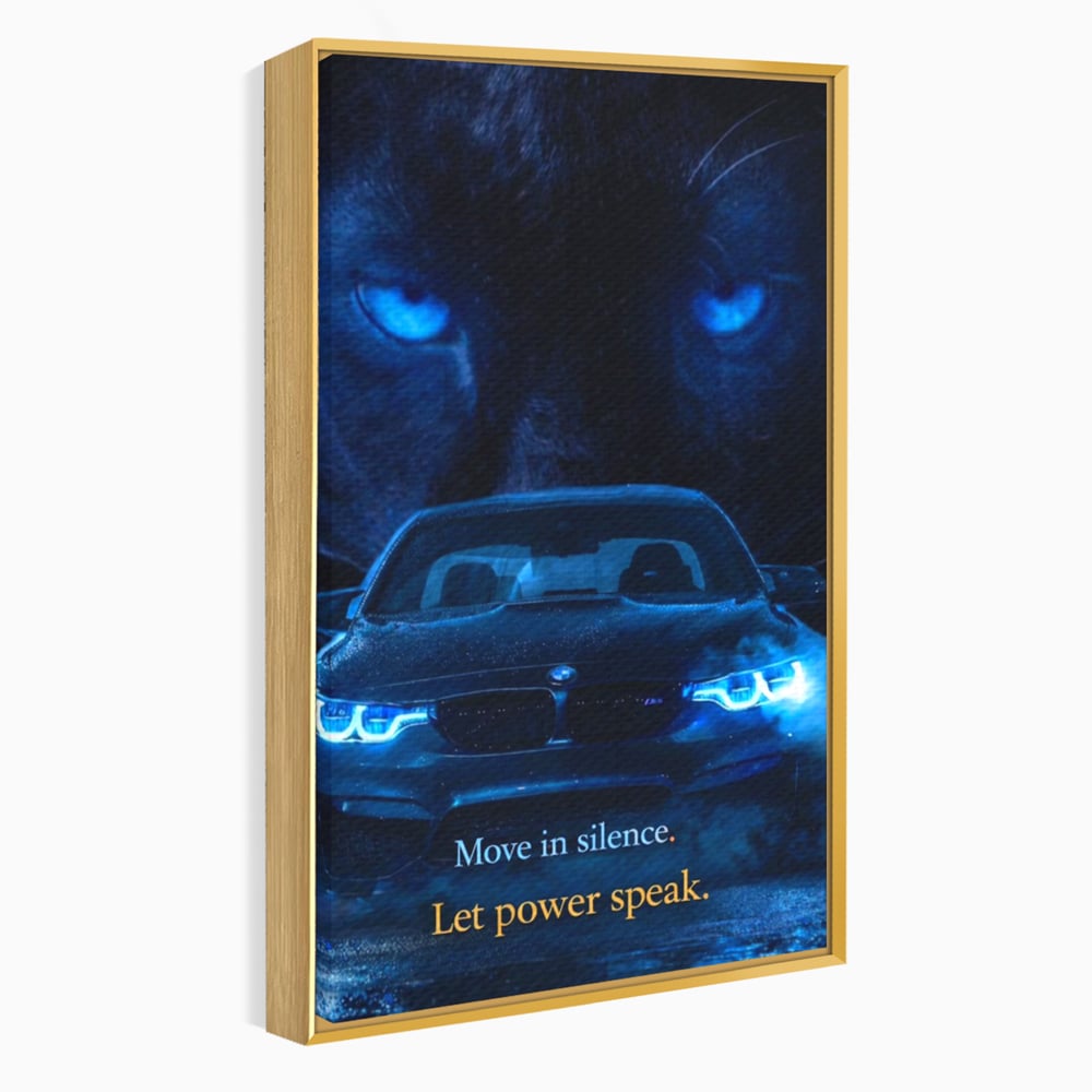 Leinwandbilder Premium, LuxCanva® Q1044, Meister auf der Straße des Lebens, Auto, Panther, Nacht, Kraft, Kontrolle, Entschlossenheit, Motivation, Führer, Büro, Schlafzimmer