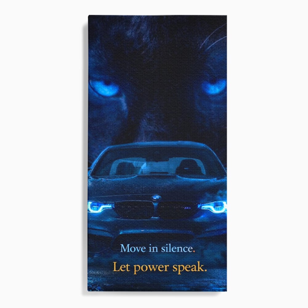 Leinwandbilder Premium, LuxCanva® Q1044, Meister auf der Straße des Lebens, Auto, Panther, Nacht, Kraft, Kontrolle, Entschlossenheit, Motivation, Führer, Büro, Schlafzimmer