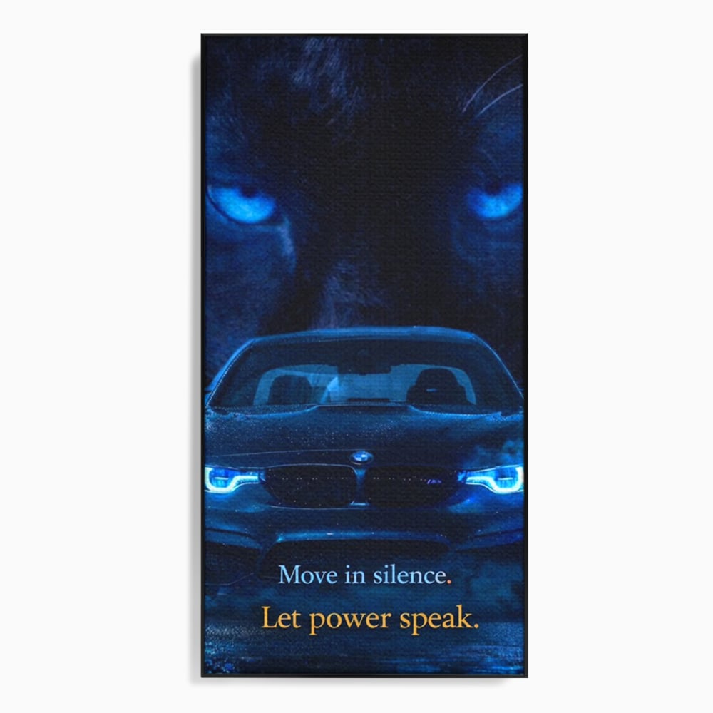 Leinwandbilder Premium, LuxCanva® Q1044, Meister auf der Straße des Lebens, Auto, Panther, Nacht, Kraft, Kontrolle, Entschlossenheit, Motivation, Führer, Büro, Schlafzimmer