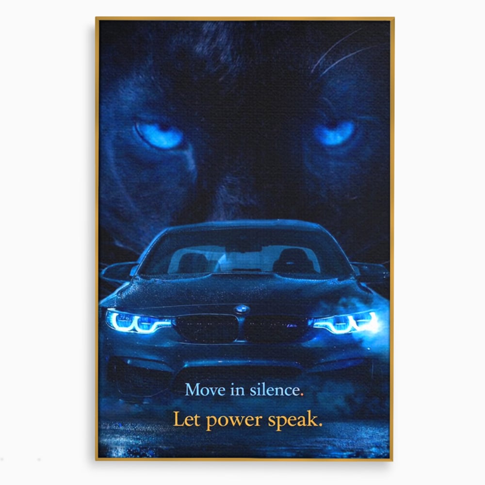 Leinwandbilder Premium, LuxCanva® Q1044, Meister auf der Straße des Lebens, Auto, Panther, Nacht, Kraft, Kontrolle, Entschlossenheit, Motivation, Führer, Büro, Schlafzimmer