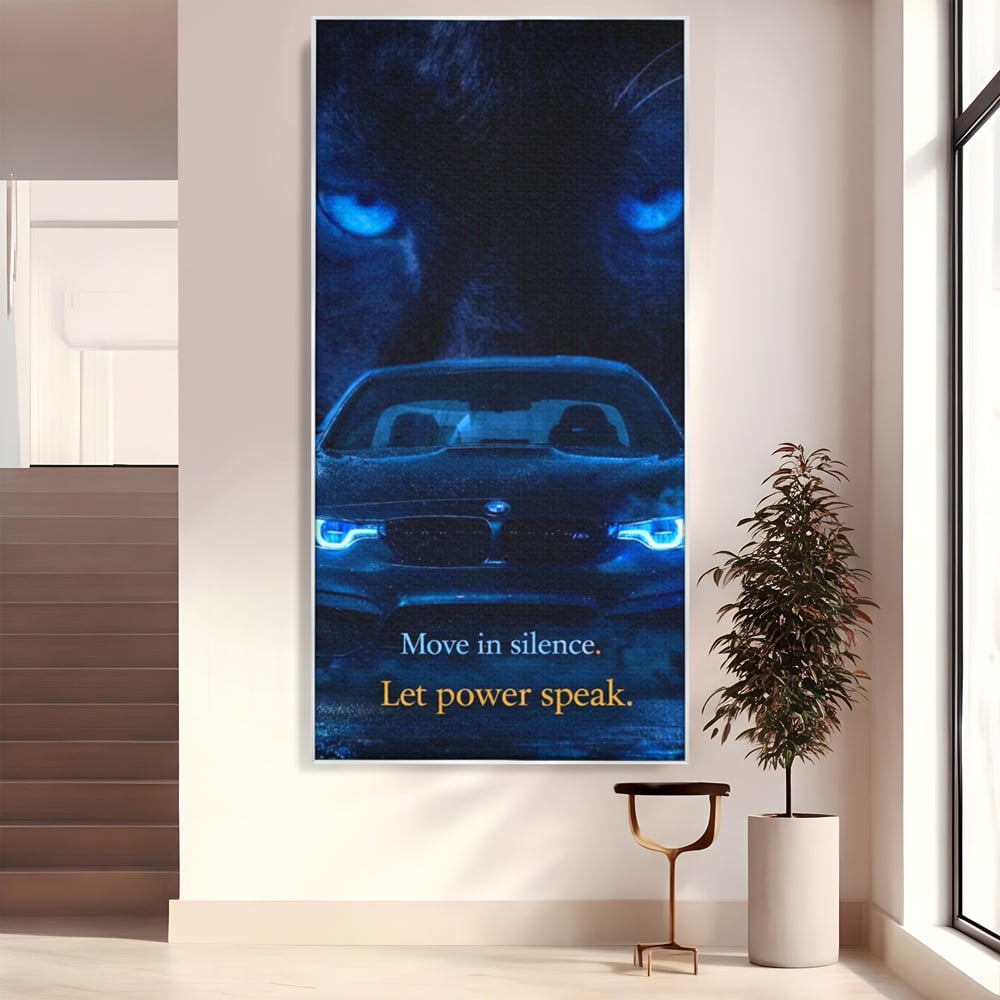 Leinwandbilder Premium, LuxCanva® Q1044, Meister auf der Straße des Lebens, Auto, Panther, Nacht, Kraft, Kontrolle, Entschlossenheit, Motivation, Führer, Büro, Schlafzimmer