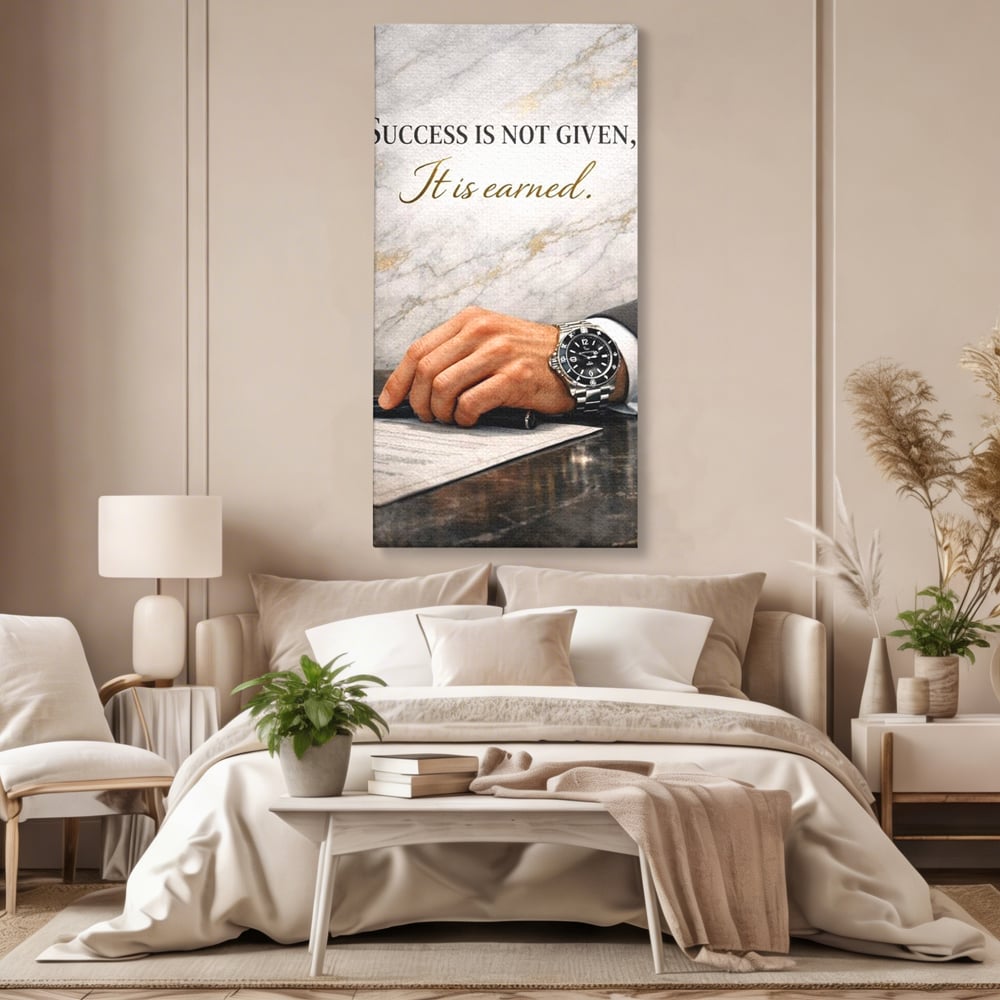 Tablou Canvas Premium, LuxCanva® Q1046, Pretul Succesului, Barbatesc, Lider, Business, Eleganta, Succes, Afaceri, Munca, Motivatie, Birou, Dormitor