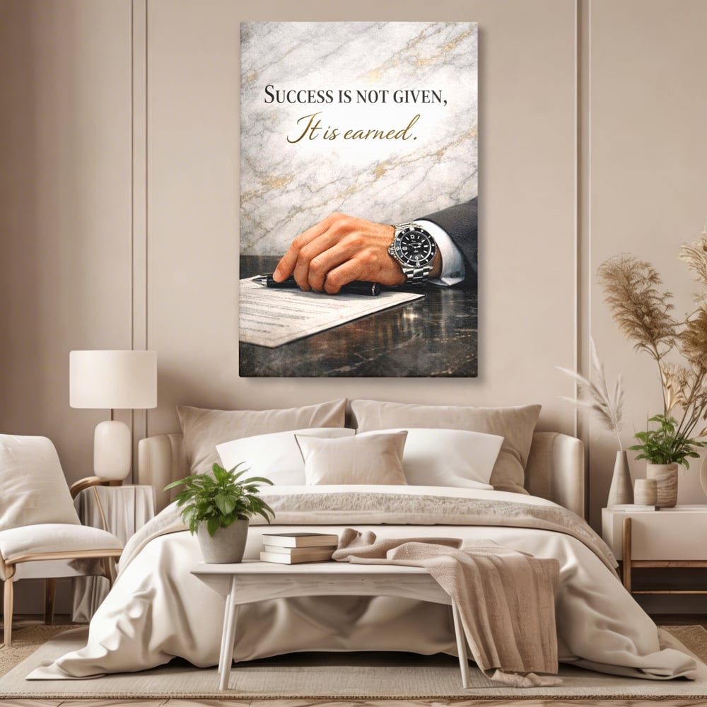 Tablou Canvas Premium, LuxCanva® Q1046, Pretul Succesului, Barbatesc, Lider, Business, Eleganta, Succes, Afaceri, Munca, Motivatie, Birou, Dormitor