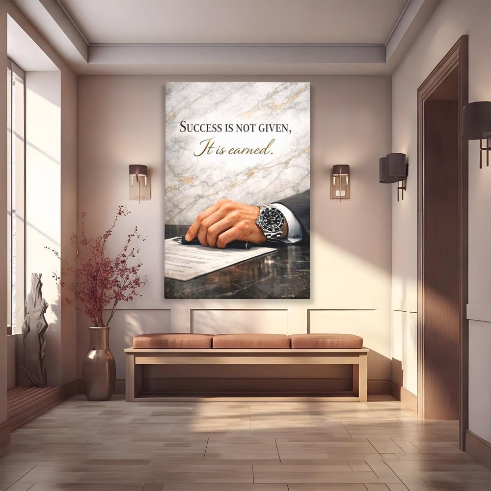 Tablou Canvas Premium, LuxCanva® Q1046, Pretul Succesului, Barbatesc, Lider, Business, Eleganta, Succes, Afaceri, Munca, Motivatie, Birou, Dormitor