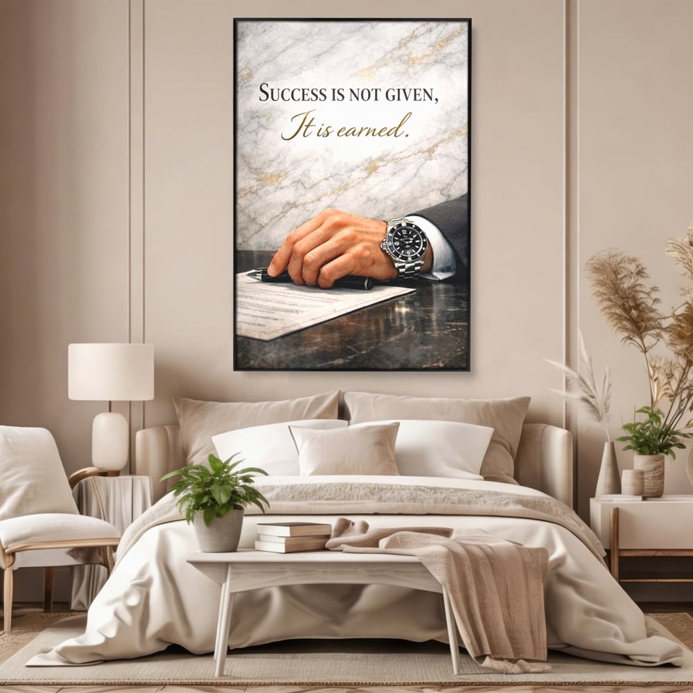 Tablou Canvas Premium, LuxCanva® Q1046, Pretul Succesului, Barbatesc, Lider, Business, Eleganta, Succes, Afaceri, Munca, Motivatie, Birou, Dormitor