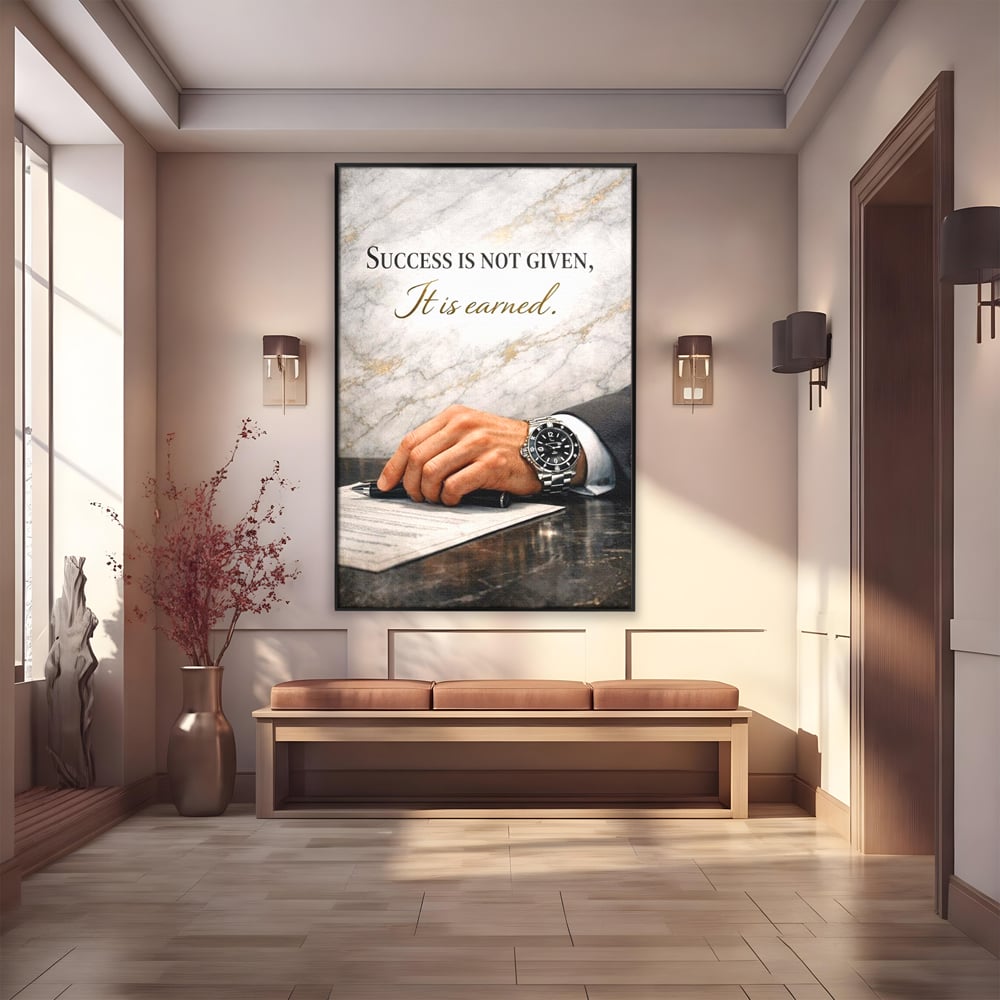 Tablou Canvas Premium, LuxCanva® Q1046, Pretul Succesului, Barbatesc, Lider, Business, Eleganta, Succes, Afaceri, Munca, Motivatie, Birou, Dormitor