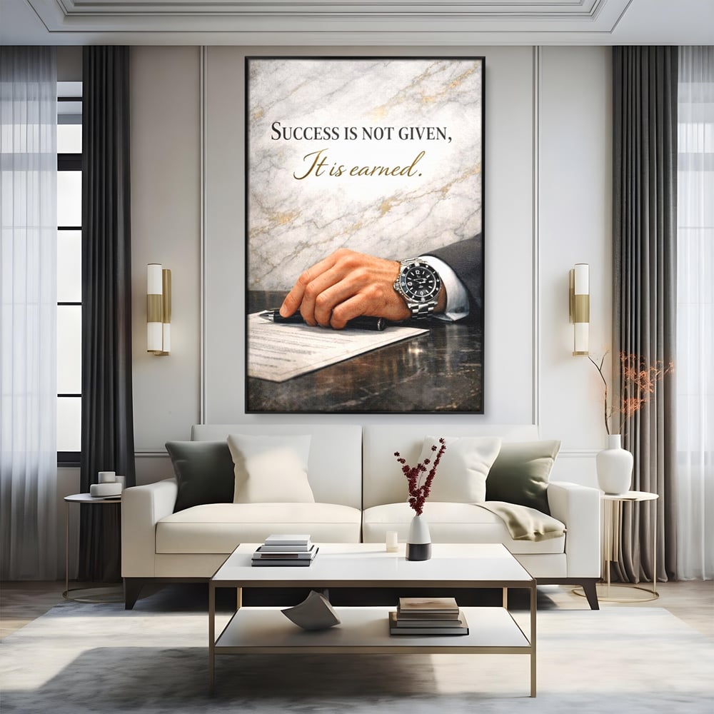 Tablou Canvas Premium, LuxCanva® Q1046, Pretul Succesului, Barbatesc, Lider, Business, Eleganta, Succes, Afaceri, Munca, Motivatie, Birou, Dormitor
