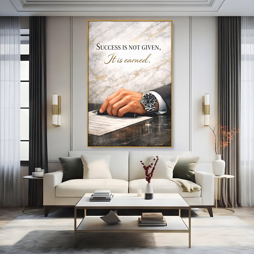 Tablou Canvas Premium, LuxCanva® Q1046, Pretul Succesului, Barbatesc, Lider, Business, Eleganta, Succes, Afaceri, Munca, Motivatie, Birou, Dormitor