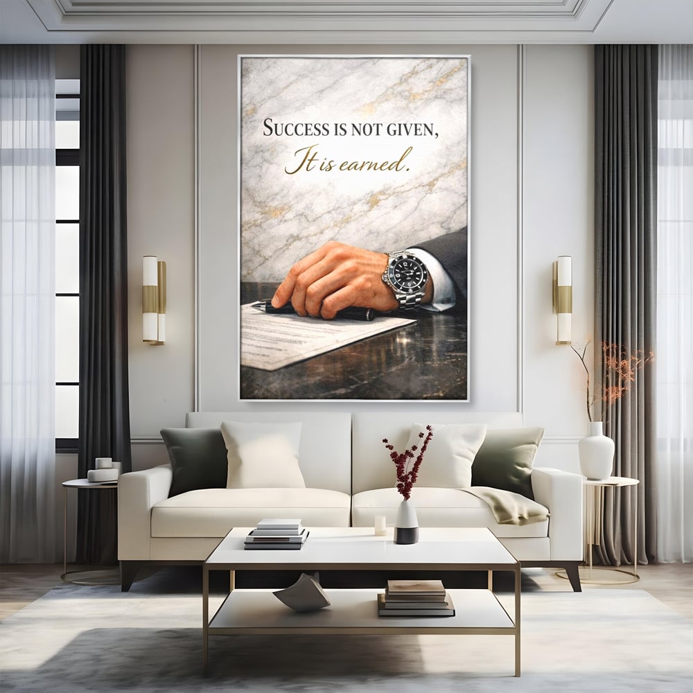 Tablou Canvas Premium, LuxCanva® Q1046, Pretul Succesului, Barbatesc, Lider, Business, Eleganta, Succes, Afaceri, Munca, Motivatie, Birou, Dormitor