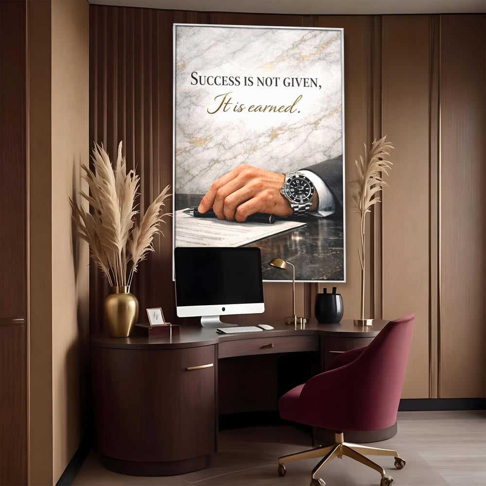 Tablou Canvas Premium, LuxCanva® Q1046, Pretul Succesului, Barbatesc, Lider, Business, Eleganta, Succes, Afaceri, Munca, Motivatie, Birou, Dormitor