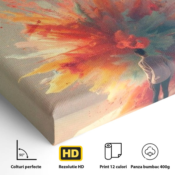 Leinwand Wandkunst Premium, LuxCanva® Q1047, Phantasie ohne Grenzen, Farben, Buch, Weisheit, Leben, Wahl, Kreativität, Vision, Büro, Schlafzimmer