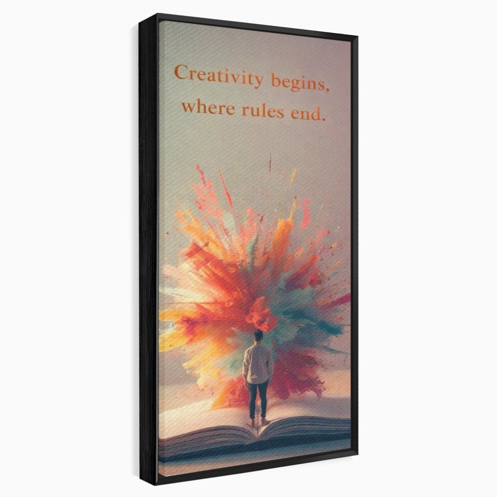 Leinwand Wandkunst Premium, LuxCanva® Q1047, Phantasie ohne Grenzen, Farben, Buch, Weisheit, Leben, Wahl, Kreativität, Vision, Büro, Schlafzimmer