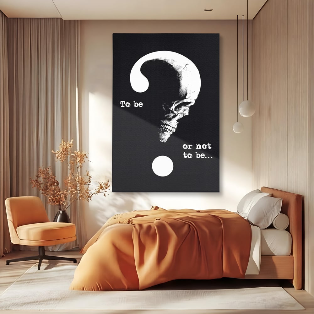 Tablou Canvas Premium, LuxCanva® Q1048, Dilema Existentei, Filosofie, Indoiala, Mister, Destin, Dramatic, Meditatie, Dark, Birou, Dormitor