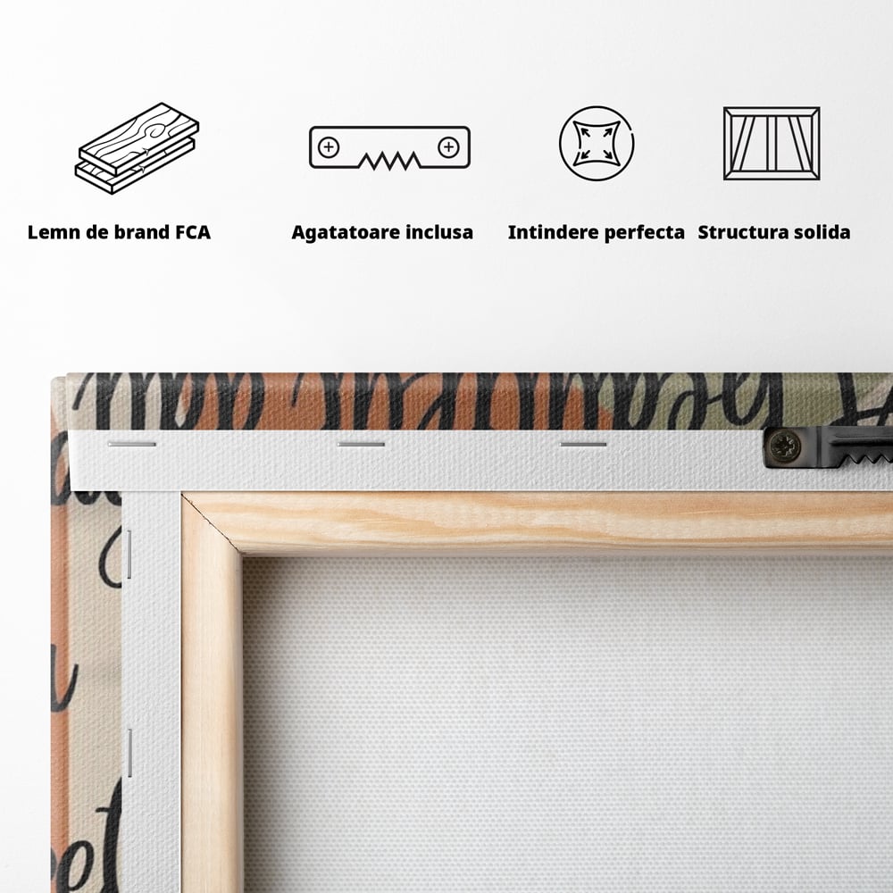 Tablou Canvas Premium, LuxCanva® Q1049, Armonia Mintii, Optimism, Echilibru, Zen, Energie, Mesaj, Motivational, Natural, Senin, Birou, Dormitor