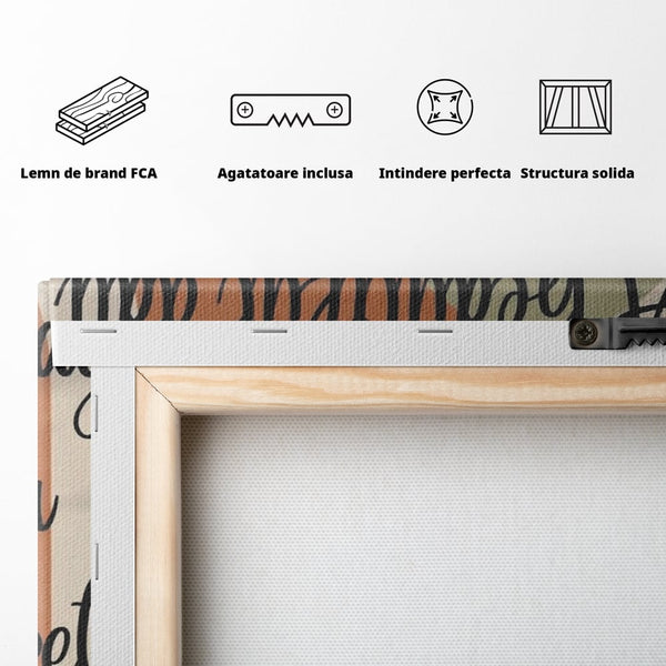 Tablou Canvas Premium, LuxCanva® Q1049, Armonia Mintii, Optimism, Echilibru, Zen, Energie, Mesaj, Motivational, Natural, Senin, Birou, Dormitor