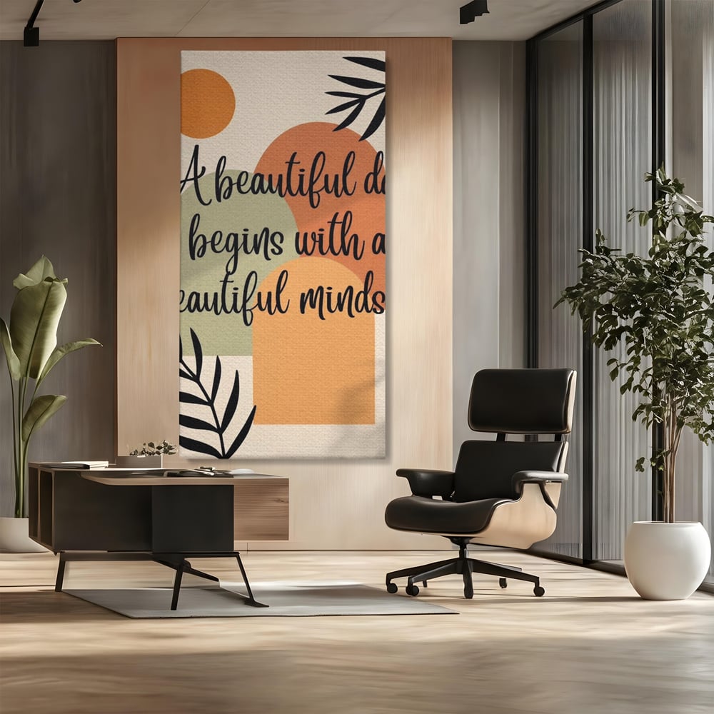 Tablou Canvas Premium, LuxCanva® Q1049, Armonia Mintii, Optimism, Echilibru, Zen, Energie, Mesaj, Motivational, Natural, Senin, Birou, Dormitor