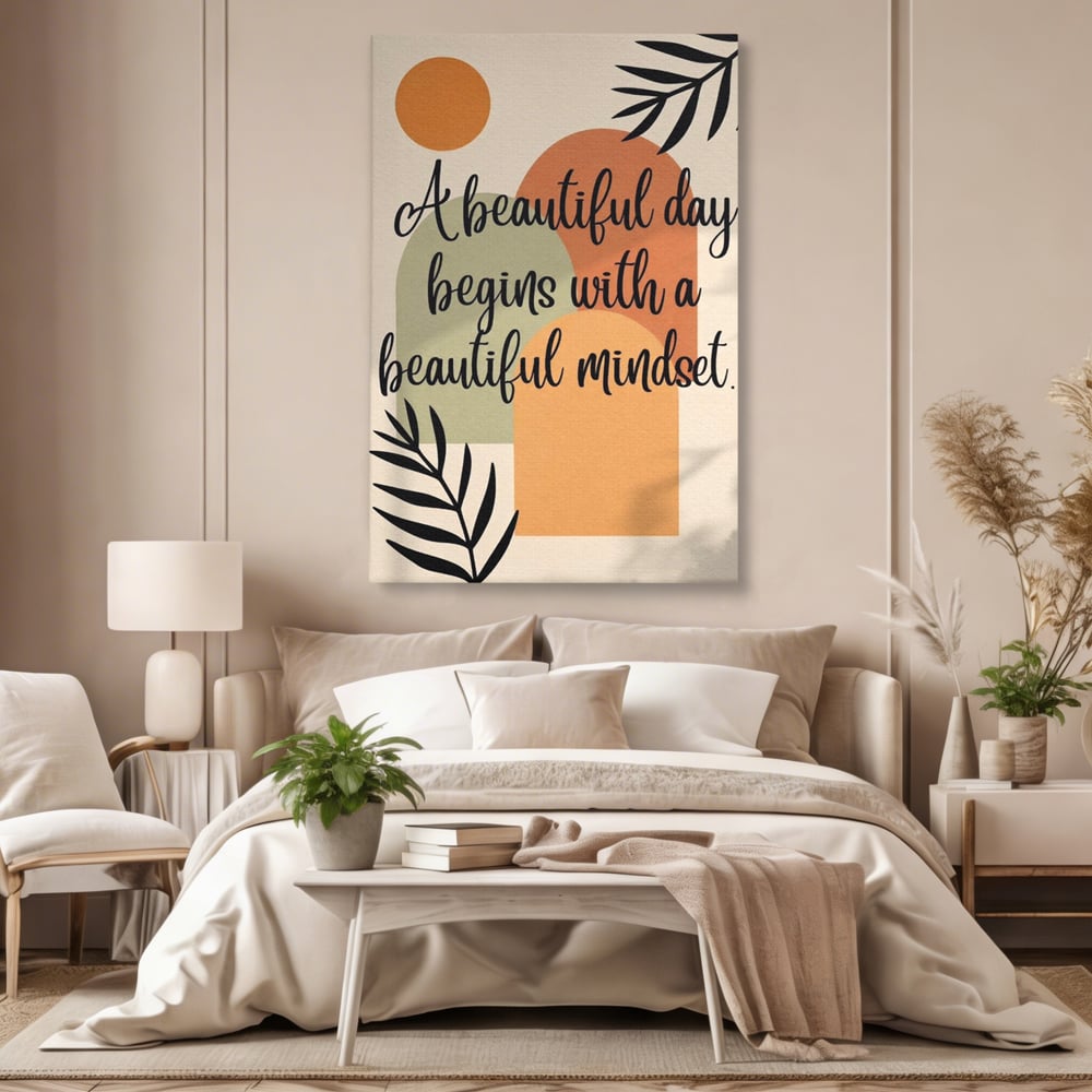 Tablou Canvas Premium, LuxCanva® Q1049, Armonia Mintii, Optimism, Echilibru, Zen, Energie, Mesaj, Motivational, Natural, Senin, Birou, Dormitor