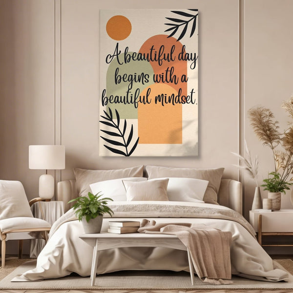 Tablou Canvas Premium, LuxCanva® Q1049, Armonia Mintii, Optimism, Echilibru, Zen, Energie, Mesaj, Motivational, Natural, Senin, Birou, Dormitor