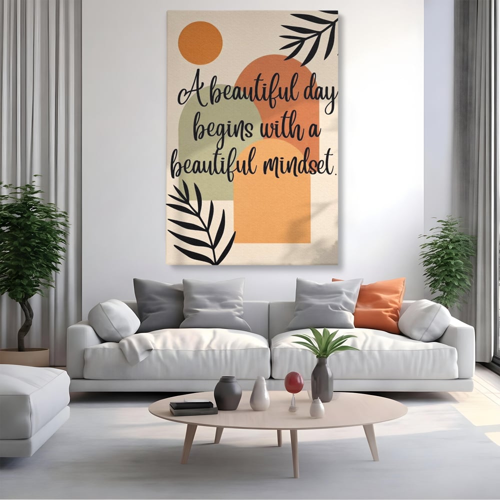 Tablou Canvas Premium, LuxCanva® Q1049, Armonia Mintii, Optimism, Echilibru, Zen, Energie, Mesaj, Motivational, Natural, Senin, Birou, Dormitor