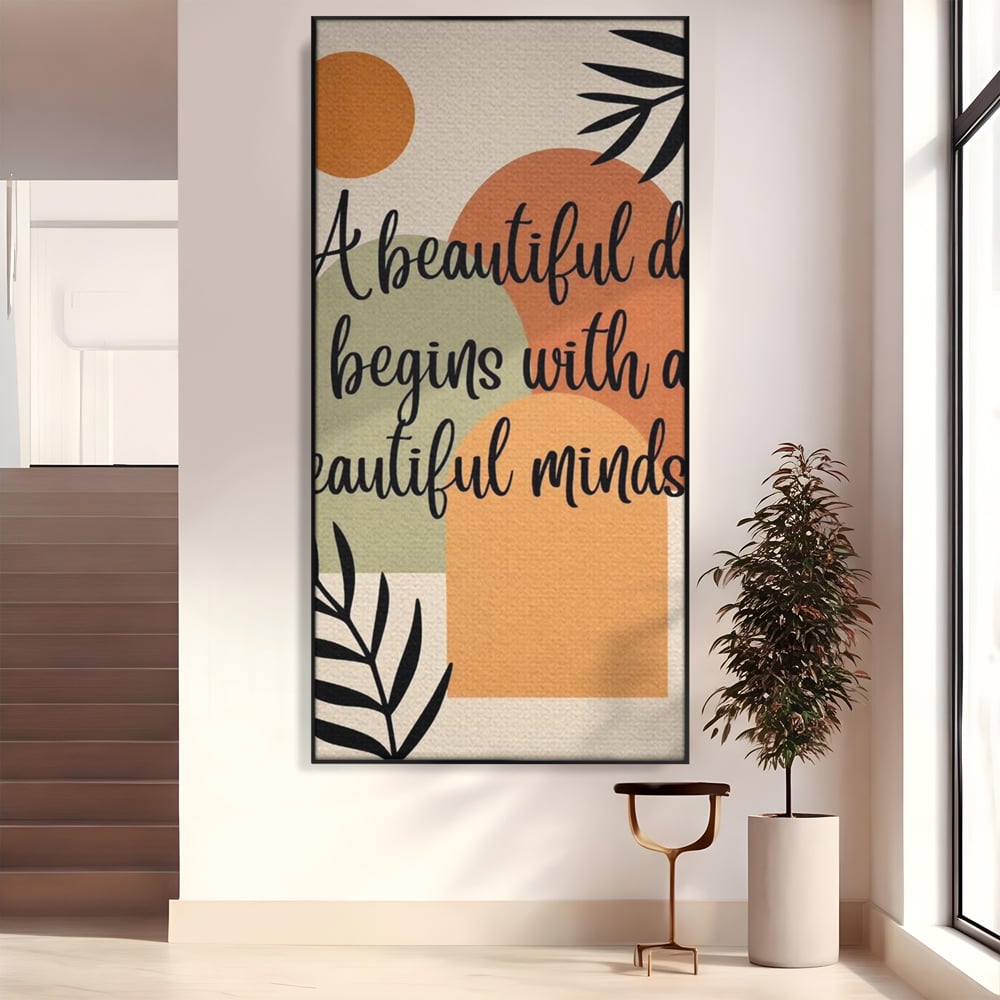 Tablou Canvas Premium, LuxCanva® Q1049, Armonia Mintii, Optimism, Echilibru, Zen, Energie, Mesaj, Motivational, Natural, Senin, Birou, Dormitor