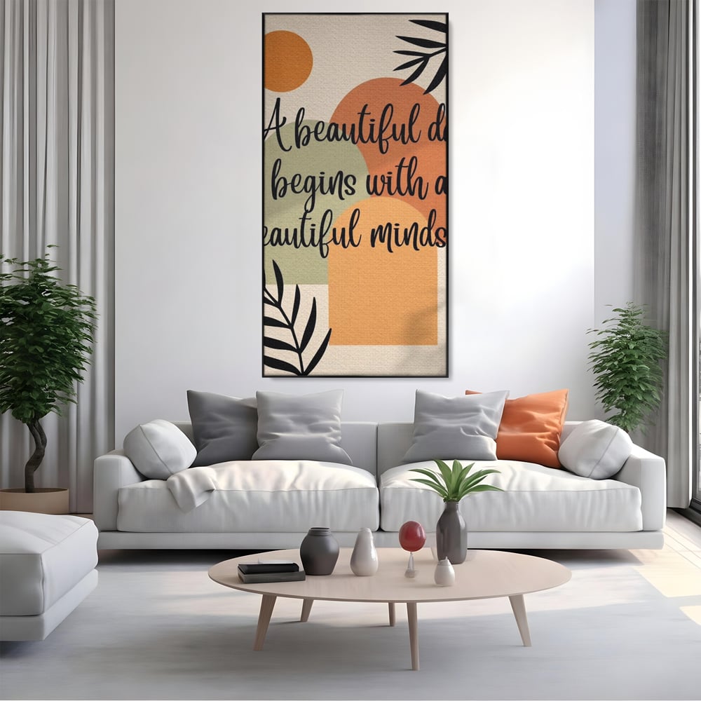 Tablou Canvas Premium, LuxCanva® Q1049, Armonia Mintii, Optimism, Echilibru, Zen, Energie, Mesaj, Motivational, Natural, Senin, Birou, Dormitor