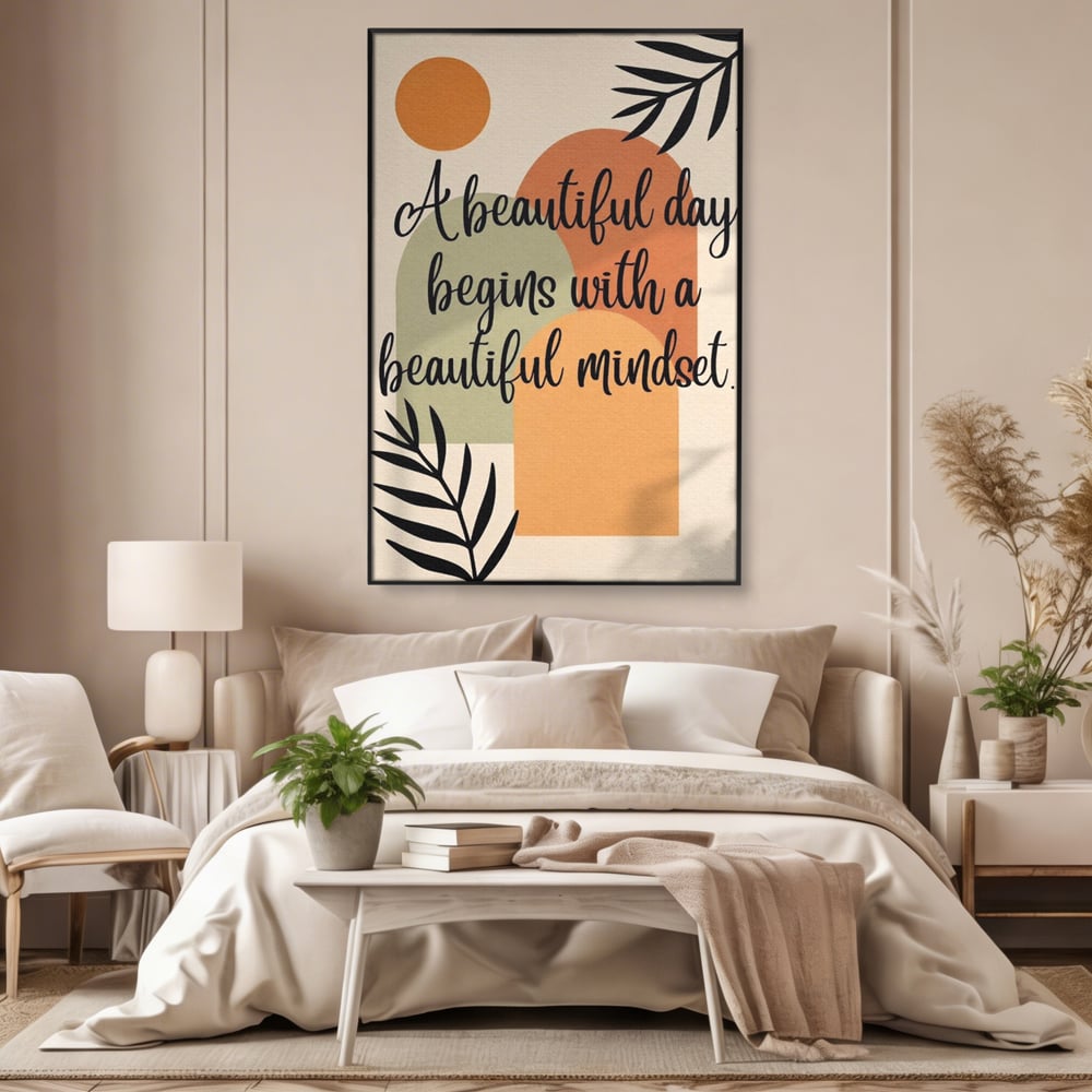 Tablou Canvas Premium, LuxCanva® Q1049, Armonia Mintii, Optimism, Echilibru, Zen, Energie, Mesaj, Motivational, Natural, Senin, Birou, Dormitor