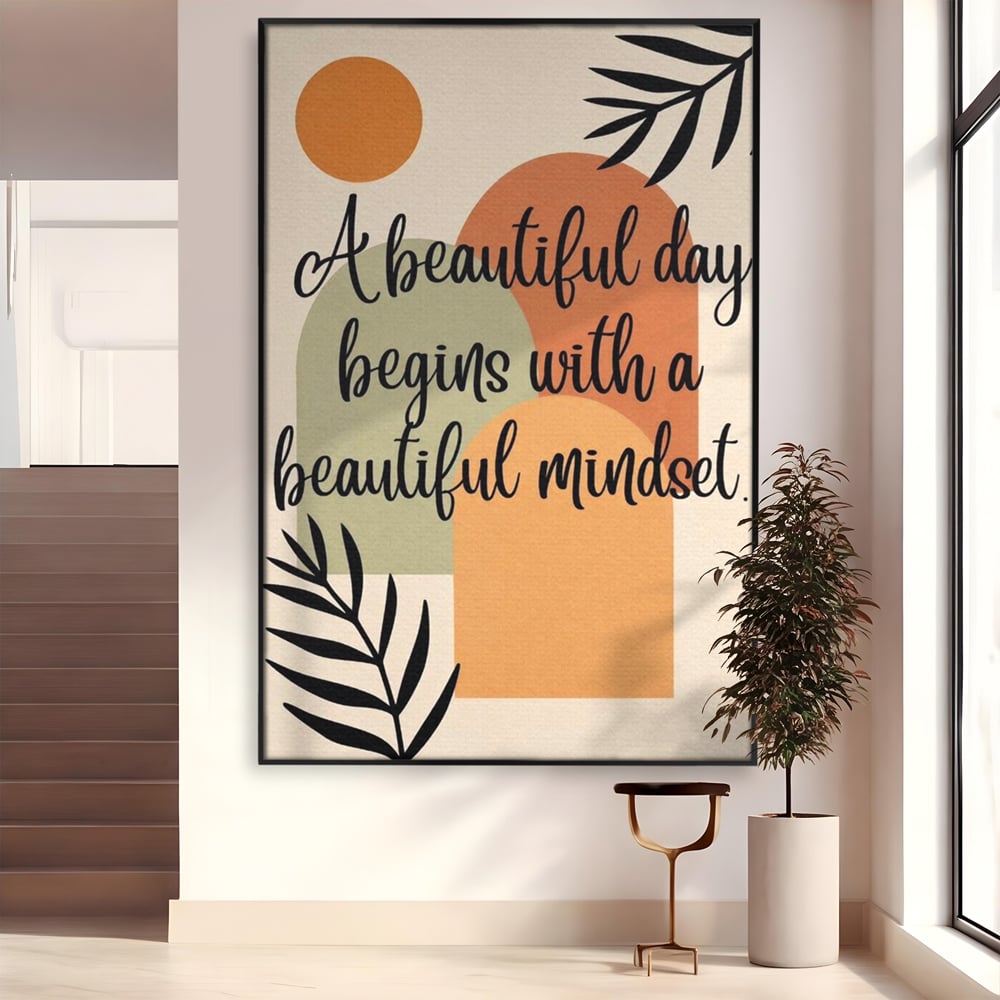 Tablou Canvas Premium, LuxCanva® Q1049, Armonia Mintii, Optimism, Echilibru, Zen, Energie, Mesaj, Motivational, Natural, Senin, Birou, Dormitor