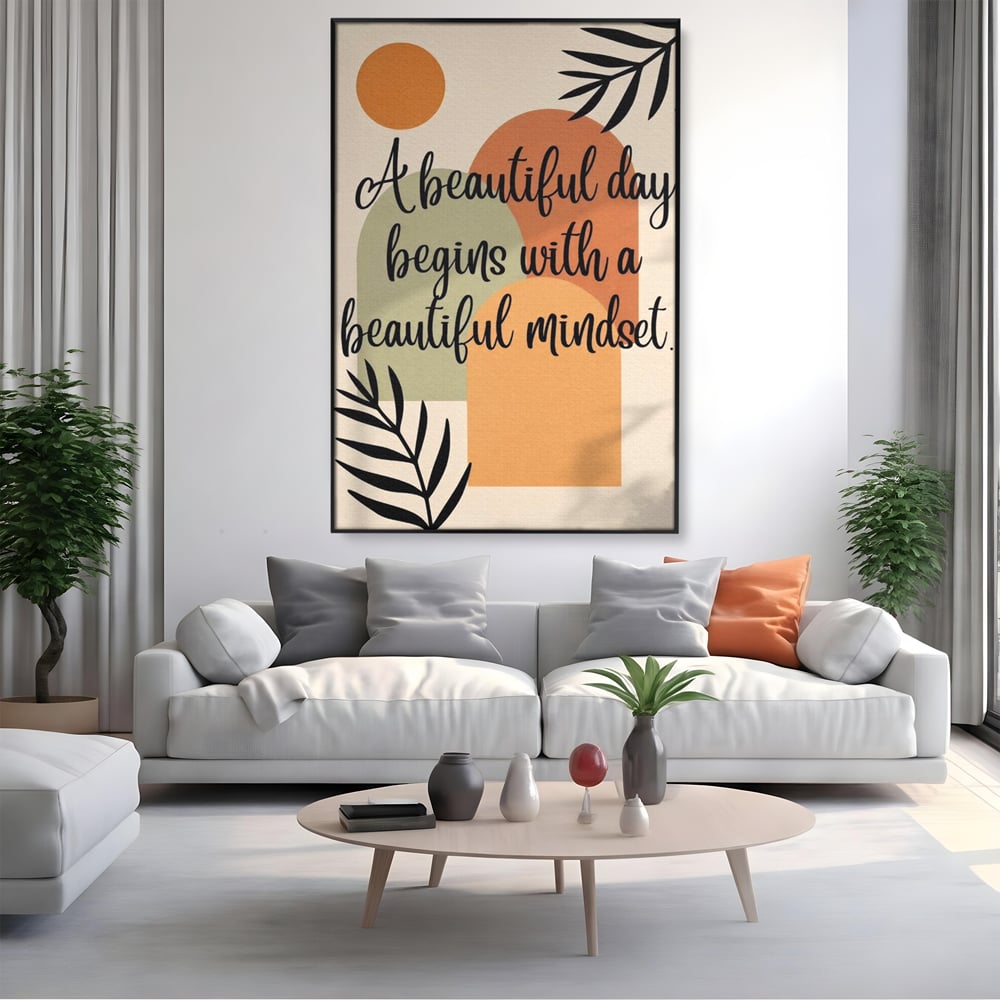 Tablou Canvas Premium, LuxCanva® Q1049, Armonia Mintii, Optimism, Echilibru, Zen, Energie, Mesaj, Motivational, Natural, Senin, Birou, Dormitor