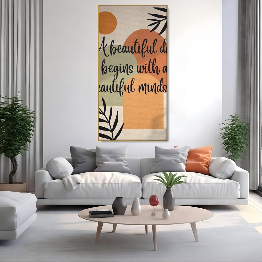 Tablou Canvas Premium, LuxCanva® Q1049, Armonia Mintii, Optimism, Echilibru, Zen, Energie, Mesaj, Motivational, Natural, Senin, Birou, Dormitor