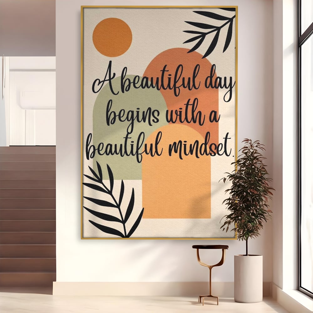 Tablou Canvas Premium, LuxCanva® Q1049, Armonia Mintii, Optimism, Echilibru, Zen, Energie, Mesaj, Motivational, Natural, Senin, Birou, Dormitor