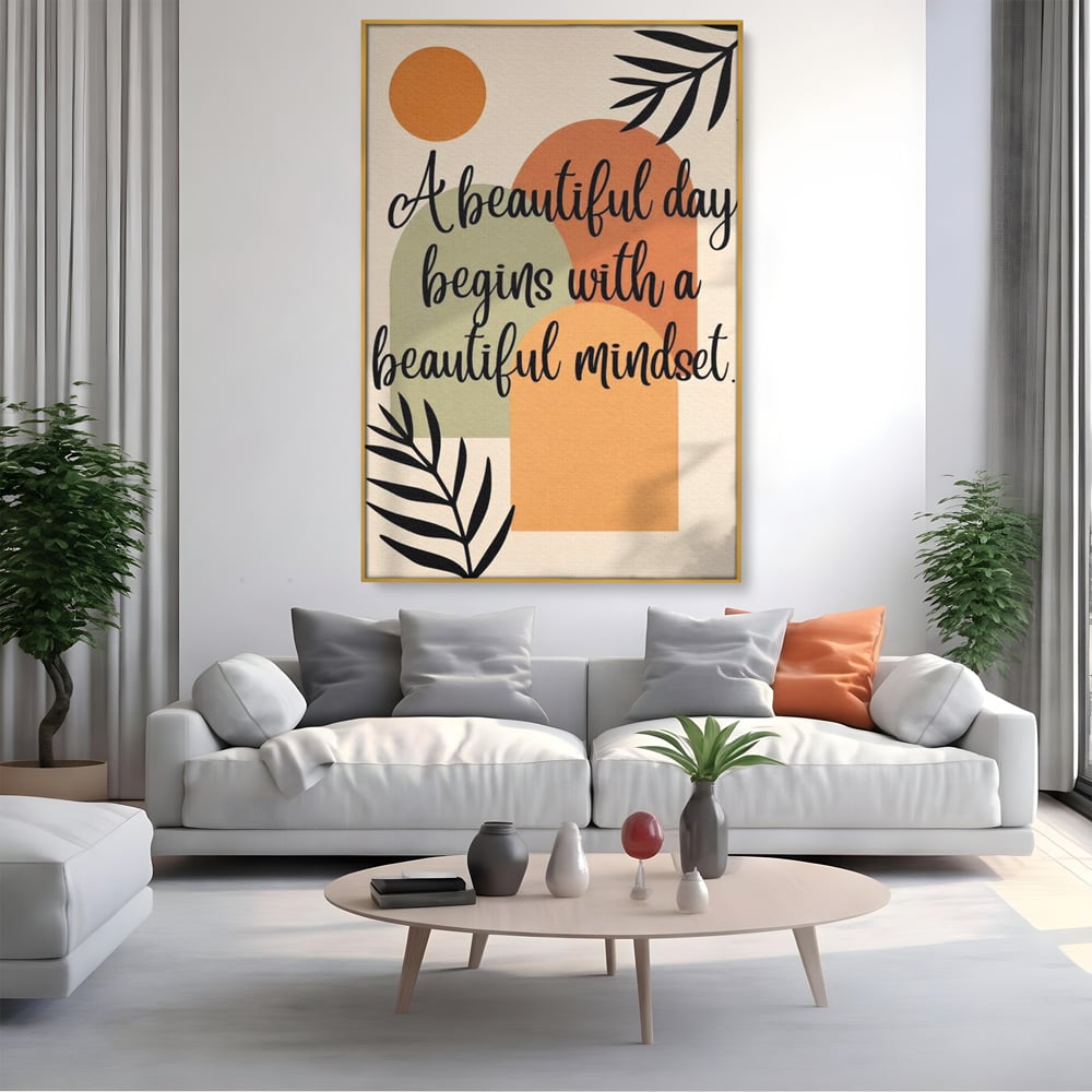 Tablou Canvas Premium, LuxCanva® Q1049, Armonia Mintii, Optimism, Echilibru, Zen, Energie, Mesaj, Motivational, Natural, Senin, Birou, Dormitor
