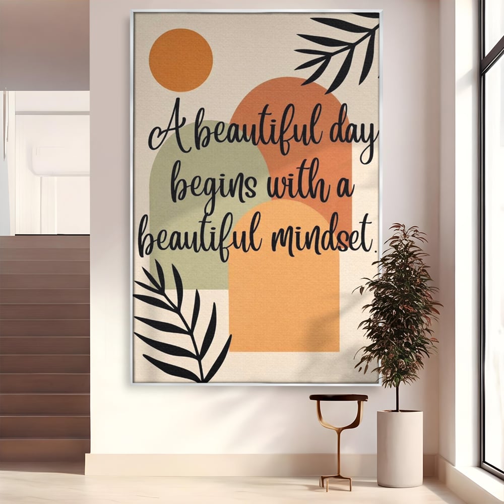Tablou Canvas Premium, LuxCanva® Q1049, Armonia Mintii, Optimism, Echilibru, Zen, Energie, Mesaj, Motivational, Natural, Senin, Birou, Dormitor