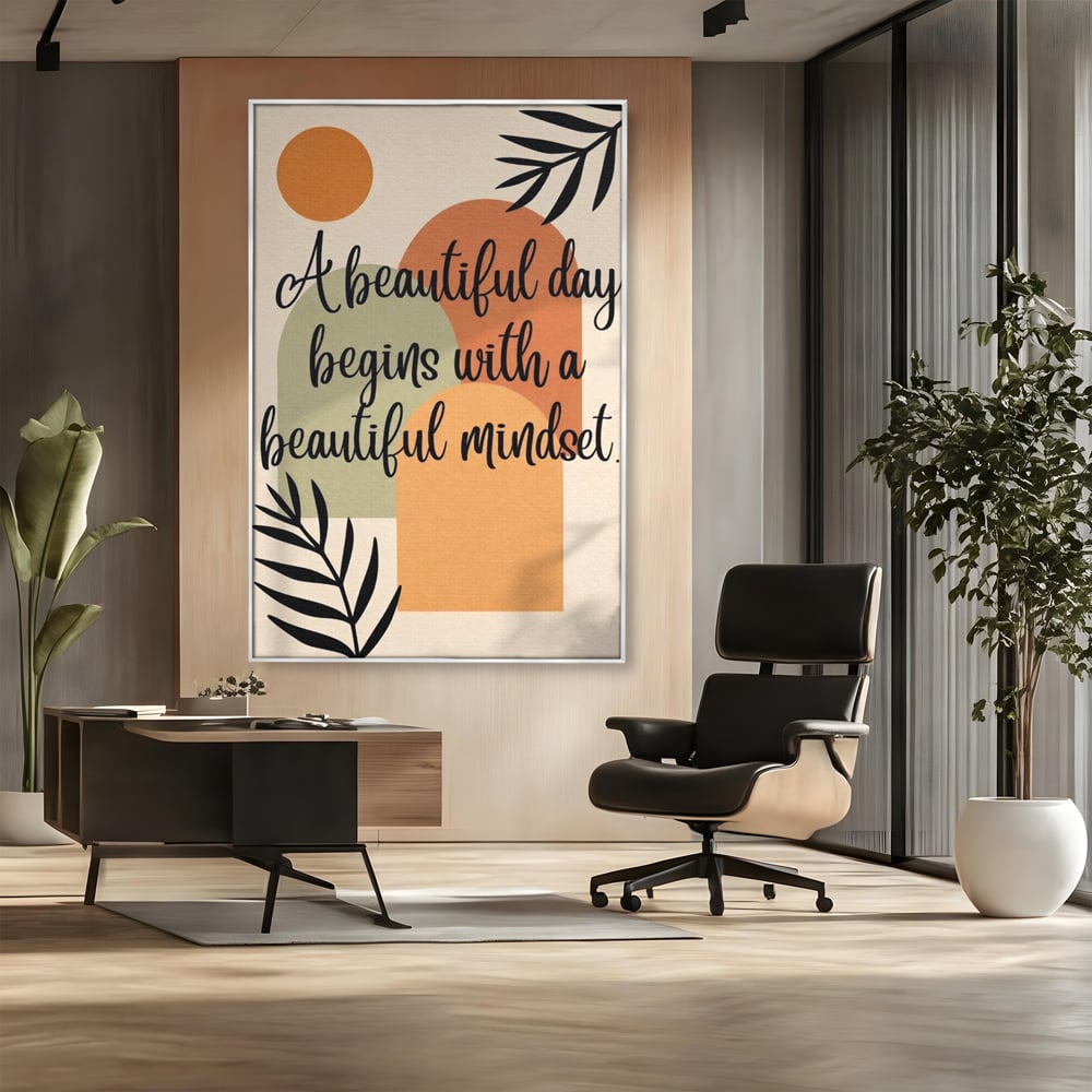Tablou Canvas Premium, LuxCanva® Q1049, Armonia Mintii, Optimism, Echilibru, Zen, Energie, Mesaj, Motivational, Natural, Senin, Birou, Dormitor