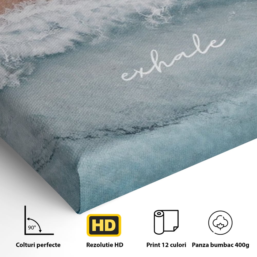 Tablou Canvas Premium, LuxCanva® Q1050, Orizont Interior, Plaja, Apa, Nisip, Relaxare, Armonie, Valuri, Pace, Meditatie, Birou, Dormitor
