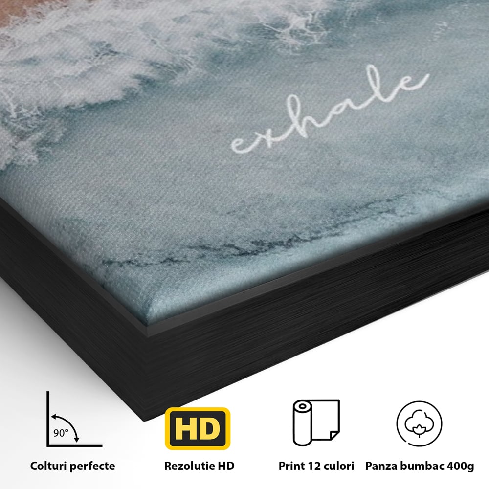 Tablou Canvas Premium, LuxCanva® Q1050, Orizont Interior, Plaja, Apa, Nisip, Relaxare, Armonie, Valuri, Pace, Meditatie, Birou, Dormitor
