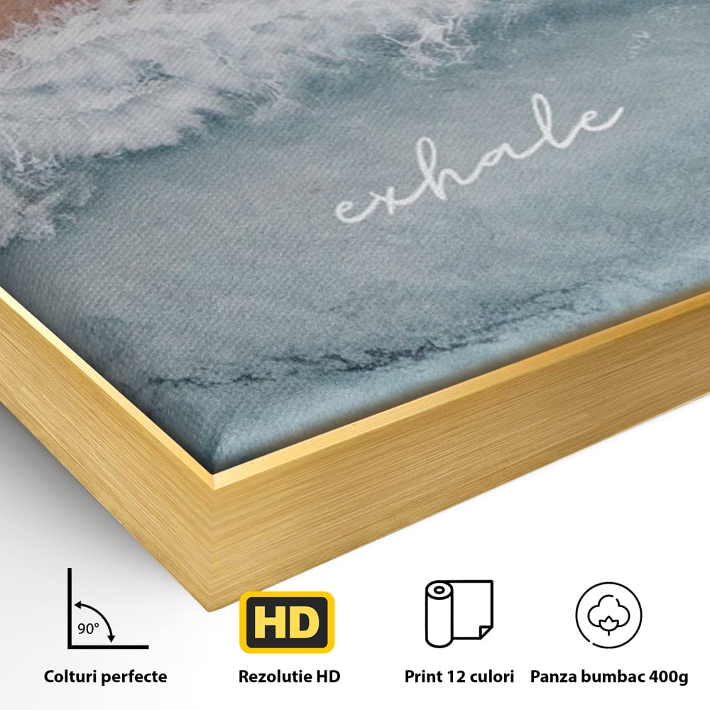 Tablou Canvas Premium, LuxCanva® Q1050, Orizont Interior, Plaja, Apa, Nisip, Relaxare, Armonie, Valuri, Pace, Meditatie, Birou, Dormitor