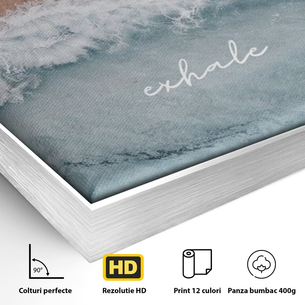 Tablou Canvas Premium, LuxCanva® Q1050, Orizont Interior, Plaja, Apa, Nisip, Relaxare, Armonie, Valuri, Pace, Meditatie, Birou, Dormitor