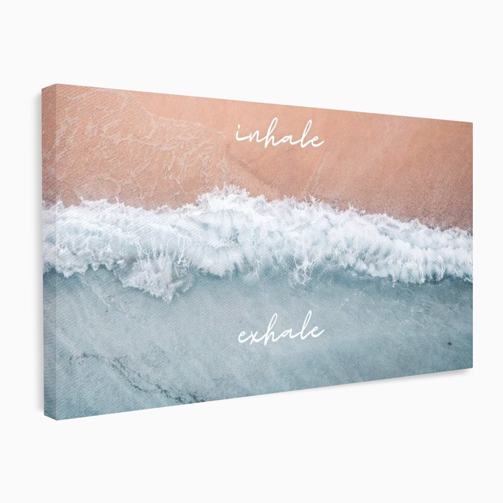 Tablou Canvas Premium, LuxCanva® Q1050, Orizont Interior, Plaja, Apa, Nisip, Relaxare, Armonie, Valuri, Pace, Meditatie, Birou, Dormitor