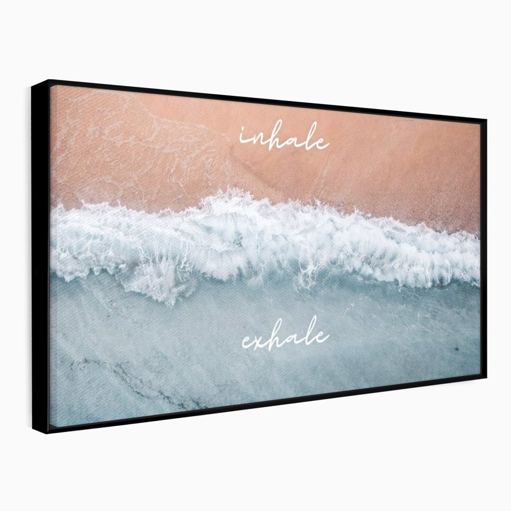 Tablou Canvas Premium, LuxCanva® Q1050, Orizont Interior, Plaja, Apa, Nisip, Relaxare, Armonie, Valuri, Pace, Meditatie, Birou, Dormitor