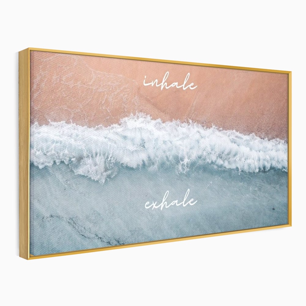 Tablou Canvas Premium, LuxCanva® Q1050, Orizont Interior, Plaja, Apa, Nisip, Relaxare, Armonie, Valuri, Pace, Meditatie, Birou, Dormitor