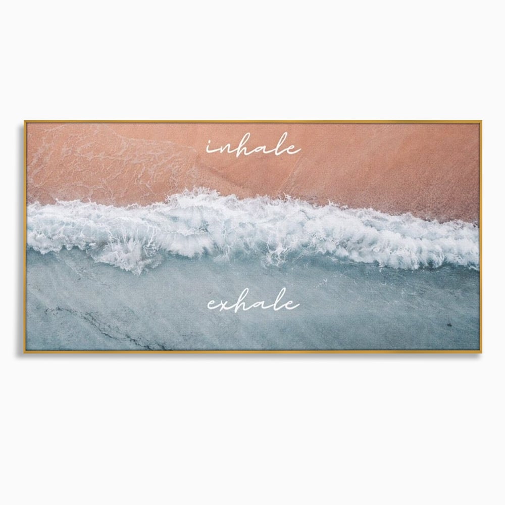 Tablou Canvas Premium, LuxCanva® Q1050, Orizont Interior, Plaja, Apa, Nisip, Relaxare, Armonie, Valuri, Pace, Meditatie, Birou, Dormitor