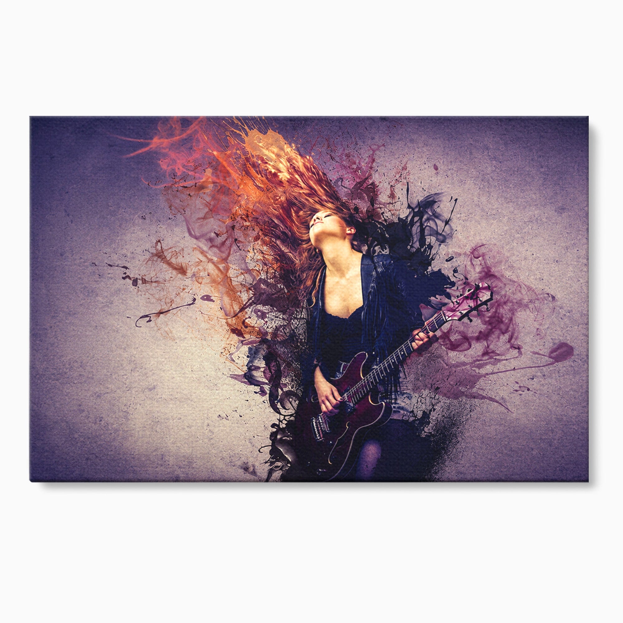 Tablou Canvas Premium LuxCanva® R1000, Chitara Rock, Muzica, Chitara, Rock, Pasiune, Living, Culori Vibrante