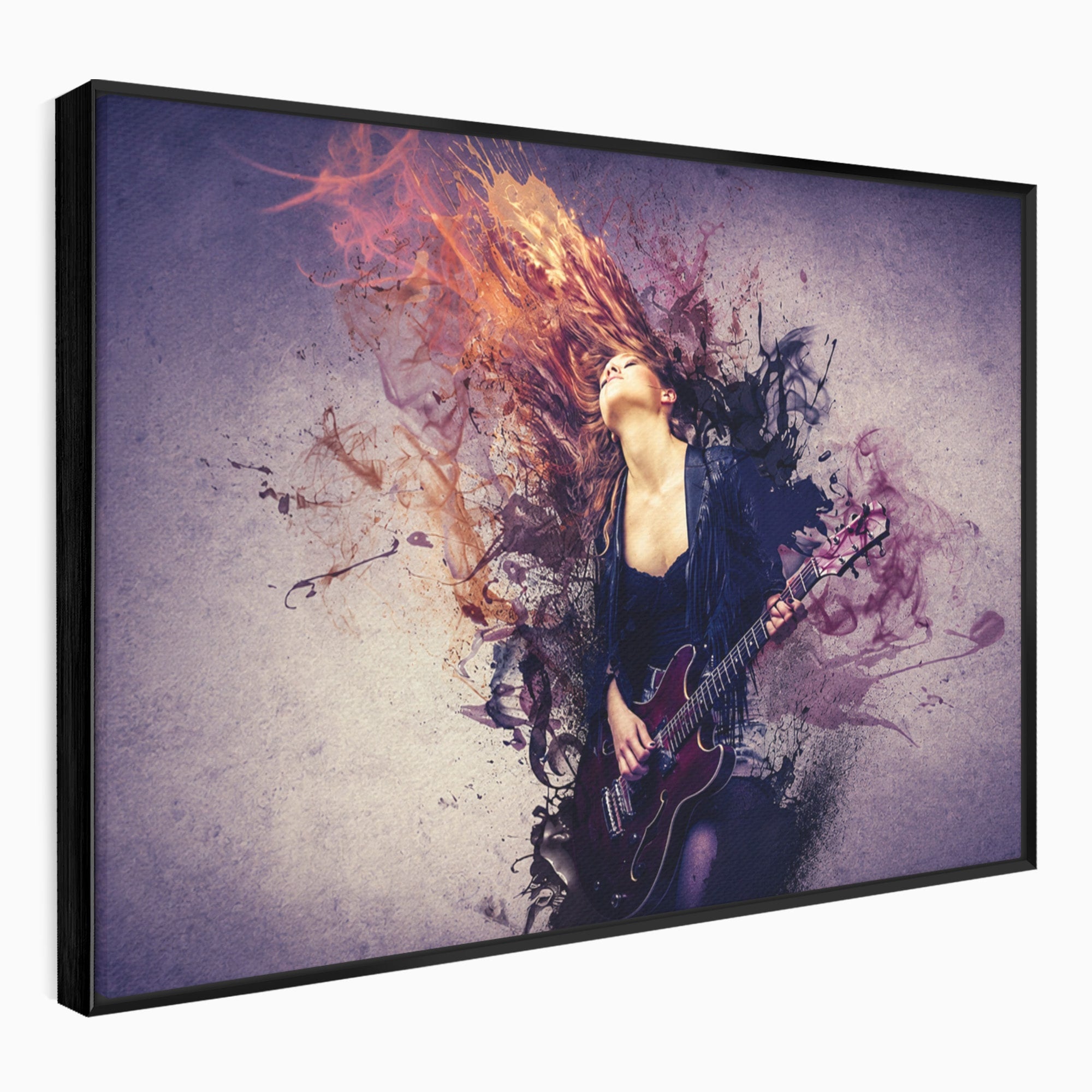 Tablou Canvas Premium LuxCanva® R1000, Chitara Rock, Muzica, Chitara, Rock, Pasiune, Living, Culori Vibrante