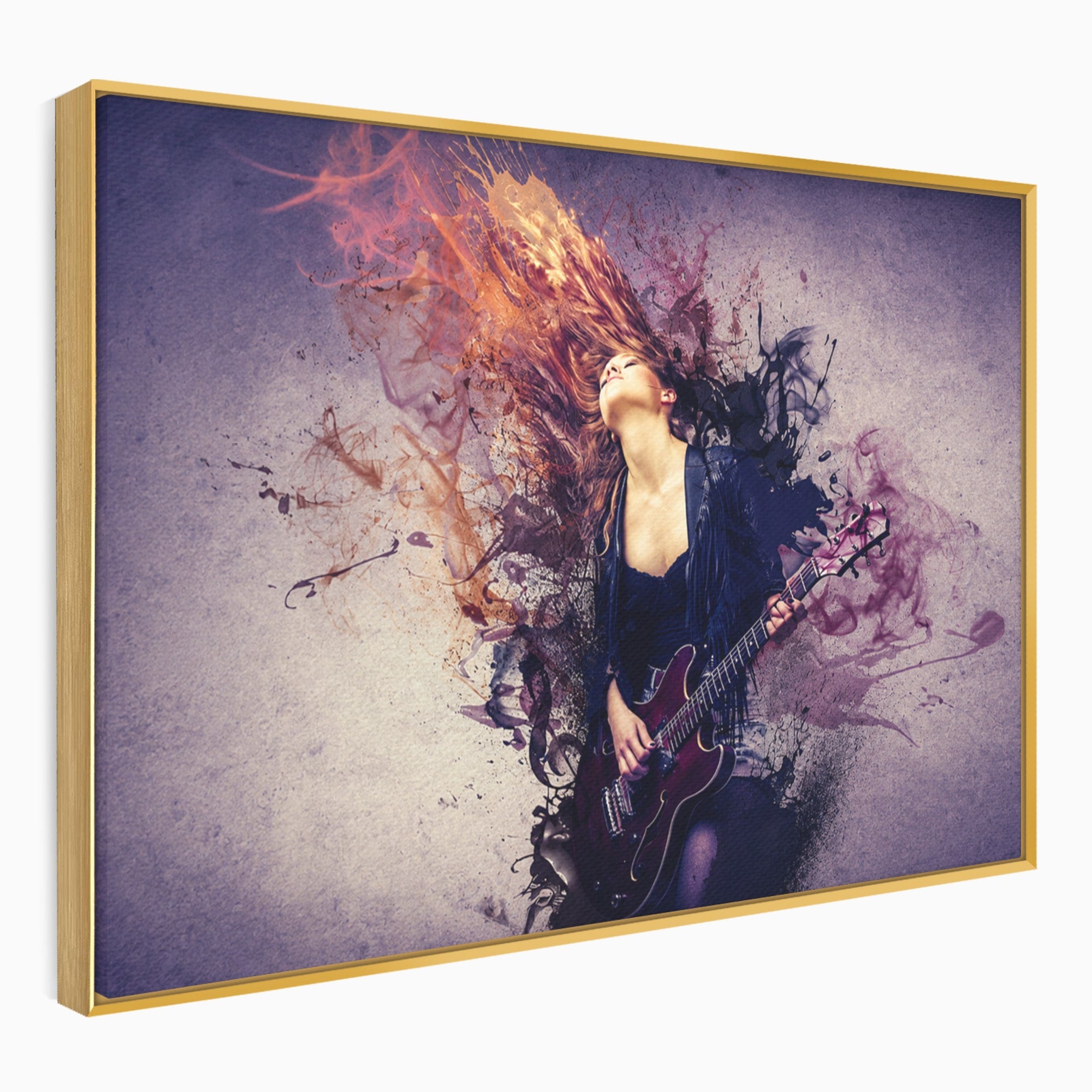 Tablou Canvas Premium LuxCanva® R1000, Chitara Rock, Muzica, Chitara, Rock, Pasiune, Living, Culori Vibrante