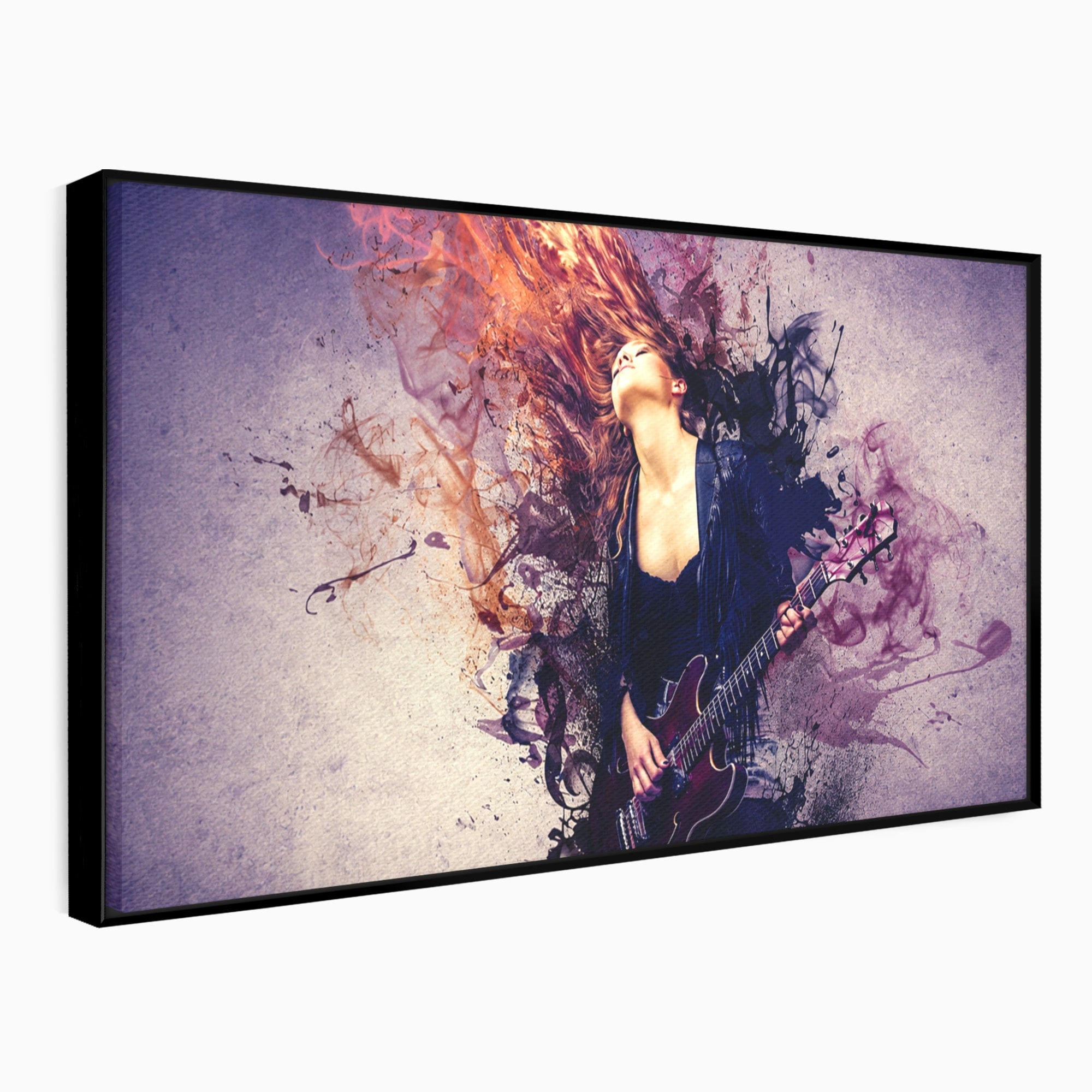 Tablou Canvas Premium LuxCanva® R1000, Chitara Rock, Muzica, Chitara, Rock, Pasiune, Living, Culori Vibrante