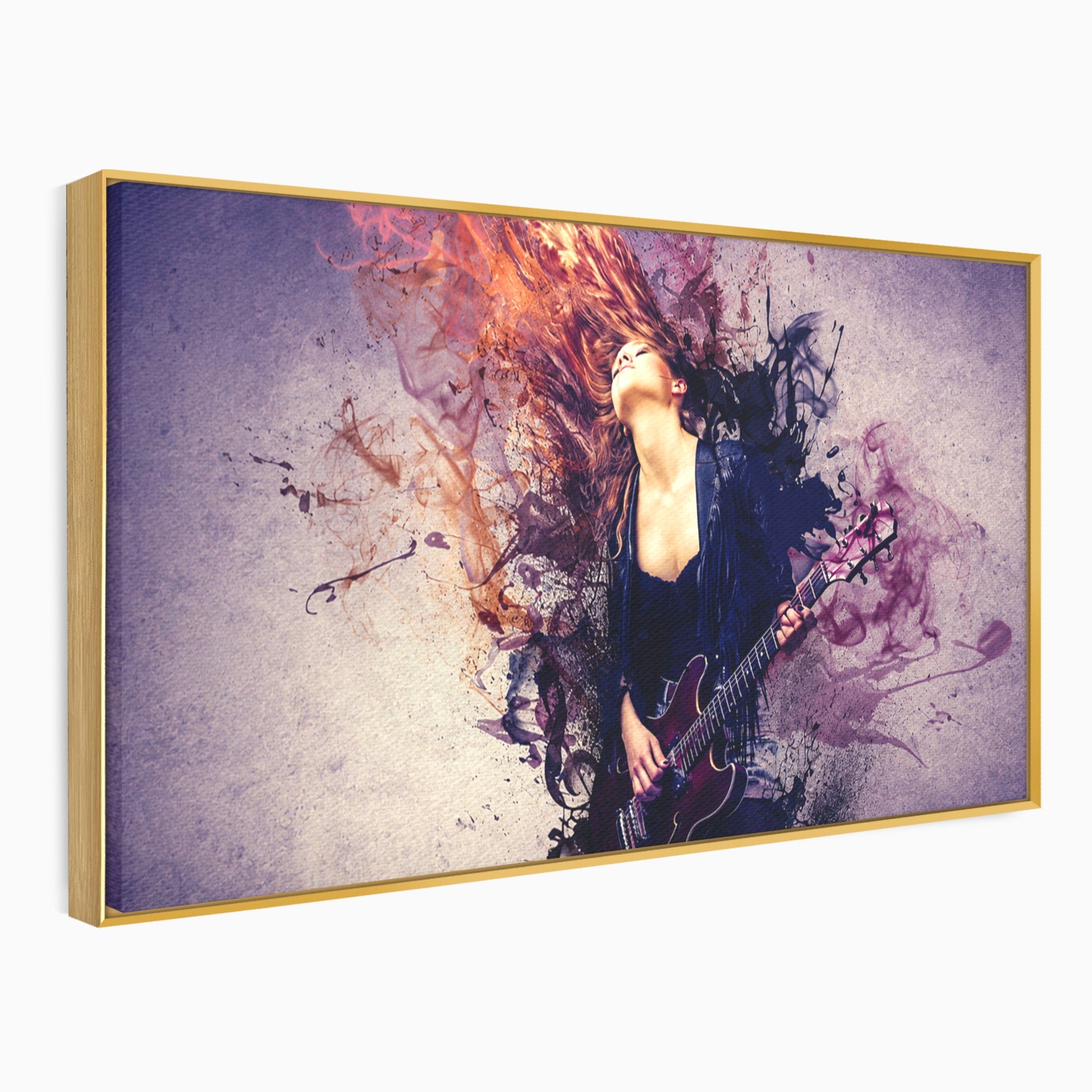 Tablou Canvas Premium LuxCanva® R1000, Chitara Rock, Muzica, Chitara, Rock, Pasiune, Living, Culori Vibrante