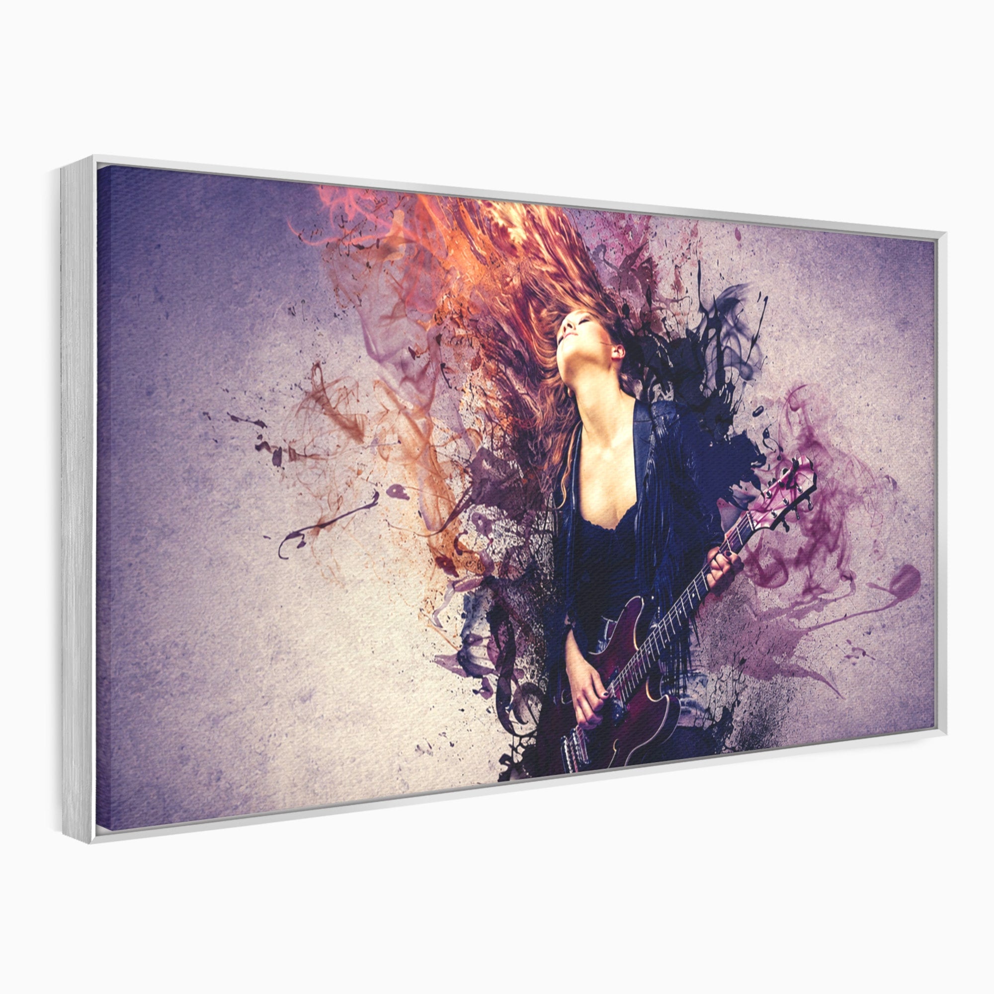 Tablou Canvas Premium LuxCanva® R1000, Chitara Rock, Muzica, Chitara, Rock, Pasiune, Living, Culori Vibrante