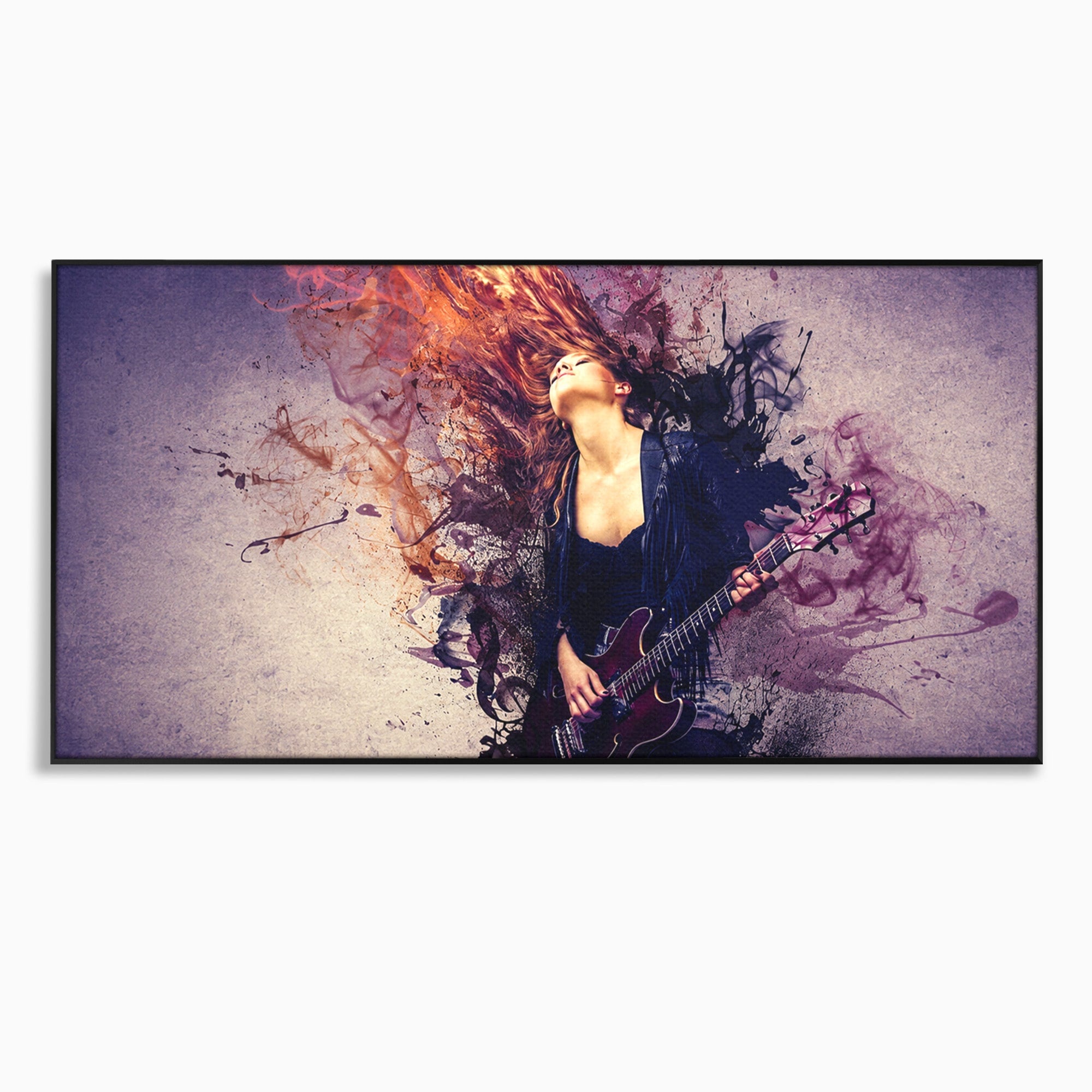 Tablou Canvas Premium LuxCanva® R1000, Chitara Rock, Muzica, Chitara, Rock, Pasiune, Living, Culori Vibrante