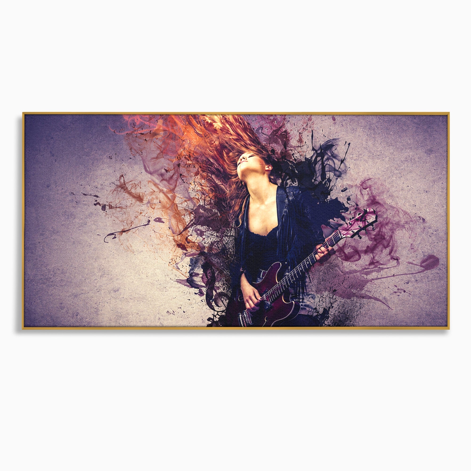 Tablou Canvas Premium LuxCanva® R1000, Chitara Rock, Muzica, Chitara, Rock, Pasiune, Living, Culori Vibrante